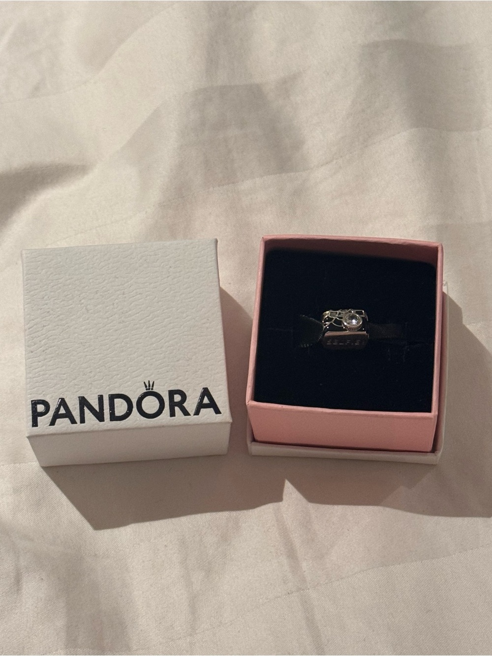 Pandora Silver Ring with Pink Gift Box